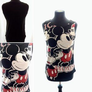 Disney Mickey Mouse Disneyland Tank Top Shirt Size M Black White Red Summer New